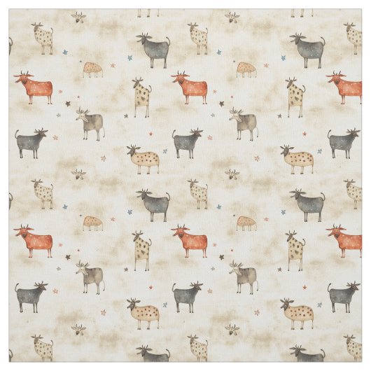Mootiful Whimsy: Weiße Kuh Stoff (Muster)