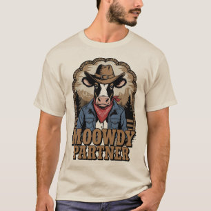 Moowdy-Partner Lustig Country Western Kuh Vintage T-Shirt
