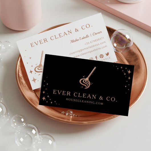 Mop Beruflich Maid & House Reinigung Visitenkarte
