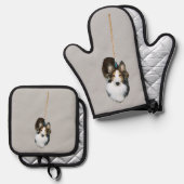 Mop Dog Ofenhandschuh & Topflappen-Set (Vorderseite/Rückseite)