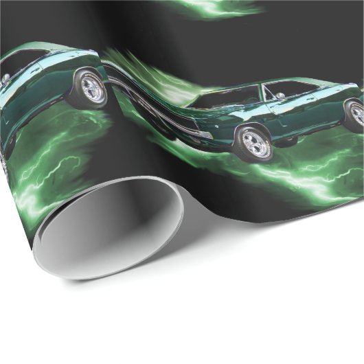 Mopar: '68 Dodge-Ladegerät mit grünem Blitz Geschenkpapier (Rolleneckpunkt)