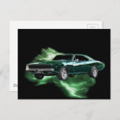 Mopar: '68 Dodge Ladegerät mit grünem Blitz Postkarte (Vorne/Hinten)