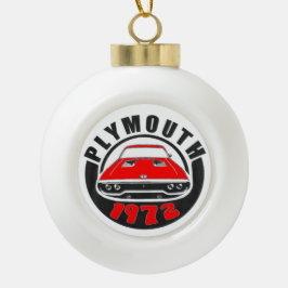 Mopar - Plymouth Roadrunner Satellite Musclecar  Keramik Kugel-Ornament