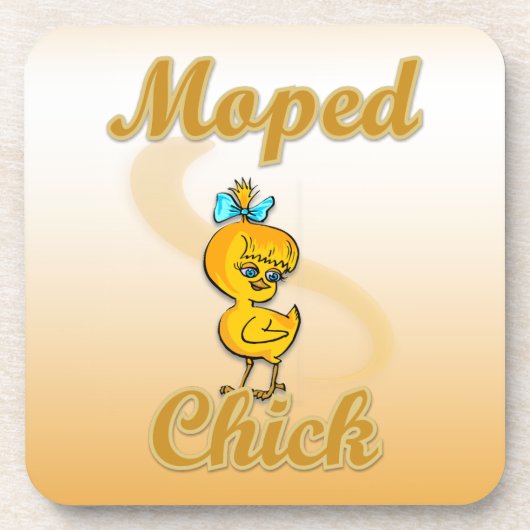 Moped Chick Getränkeuntersetzer (Vorderseite)