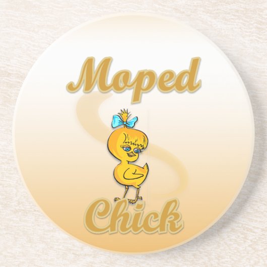 Moped Chick Getränkeuntersetzer (Vorne)