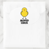 Moped Chick Ovaler Aufkleber (Tasche)