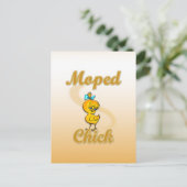 Moped Chick Postkarte (Stehend Vorderseite)