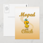 Moped Chick Postkarte (Vorne/Hinten)