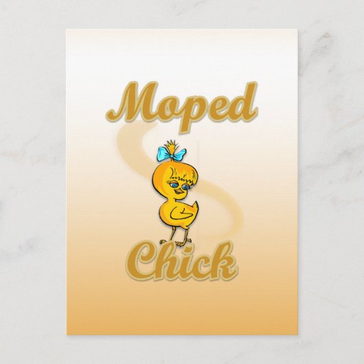 Moped Chick Postkarte (Vorderseite)