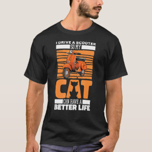 Moped Katze - Motorrad Roller Fahrrad T-Shirt