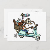 Moped Monkey Beachcomber Urlaub! Postkarte (Vorne/Hinten)