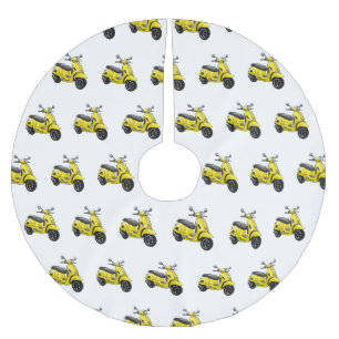 Moped Motorrad Cartoon-Illustration Polyester Weihnachtsbaumdecke