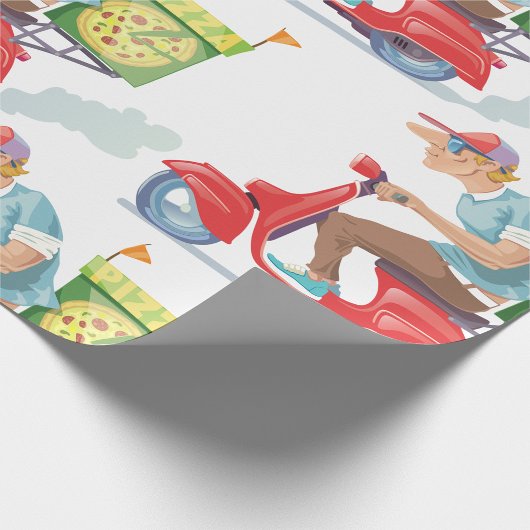 Moped Pizza Lieferung Geschenkpapier