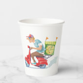 Moped Pizza Lieferung Pappbecher (Vorderseite)