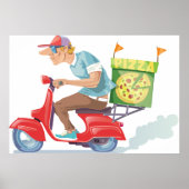 Moped Pizza Lieferung Poster (Vorne)