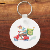 Moped Pizza Lieferung Schlüsselanhänger