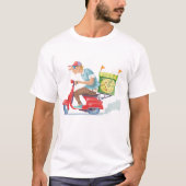 Moped Pizza Lieferung T-Shirt (Vorderseite)