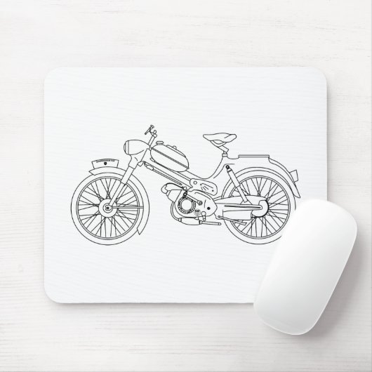Moped PUCH MS 50 Motor Scooter Blueprint Mousepad (Mit Mouse)