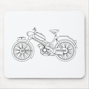 Moped PUCH MS 50 Motor Scooter Blueprint Mousepad