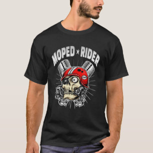 Moped Rider Skull Moped Biker Retro Kult 1 T-Shirt