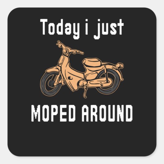 Moped um Word Game Mokick Puff Quadratischer Aufkleber (Vorderseite)