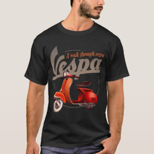 Moped Vintag. Vintager Scooter unterwegs. T-Shirt