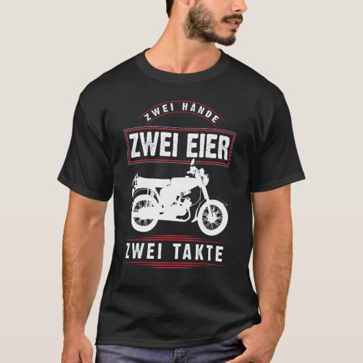 Moped zwei Eier zwei Hände zwei Schlaganfälle 150  T-Shirt (Vorderseite)