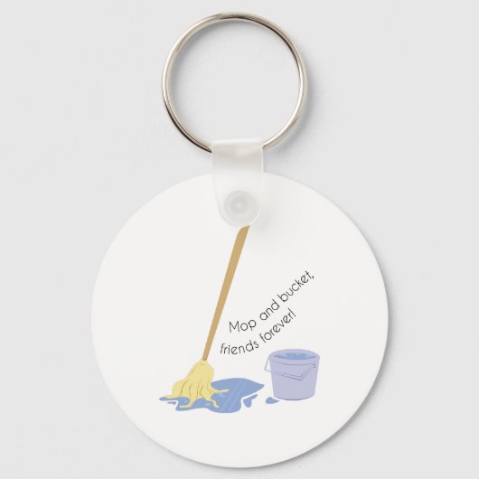 Mopp und Eimer Schlüsselanhänger (Vorderseite)