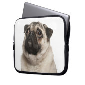 Mops (13 Monate alt) sucht nach oben Laptopschutzhülle (Vorderseite Links)