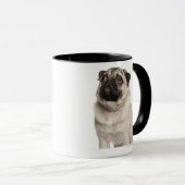 Mops (13 Monate alte) oben schauend Tasse (VorderseiteRechts)