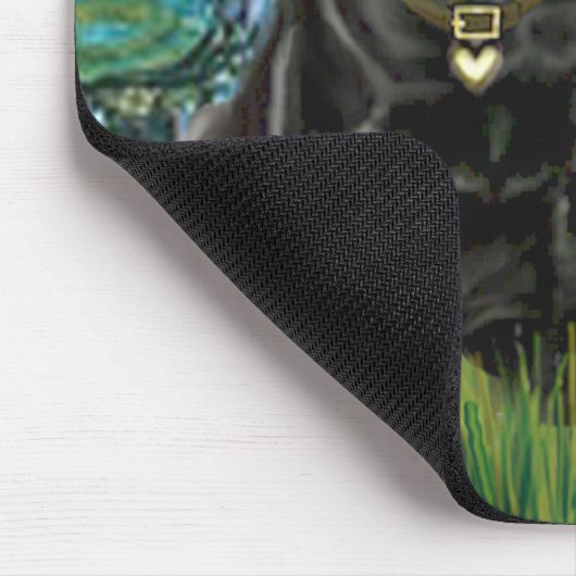 Mops 13 (schwarz) - Lilien 1 Mousepad (Ecke)