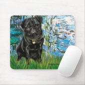 Mops 13 (schwarz) - Lilien 1 Mousepad (Mit Mouse)