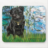 Mops 13 (schwarz) - Lilien 1 Mousepad (Vorne)