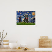 Mops 13 (schwarz) - Starry Night Poster (Küche)