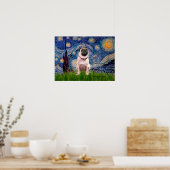 Mops 1 (fawn) - Starry Night Poster (Küche)