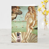 Mops 1 - Geburt der Venus Karte (Gelbe Blume)