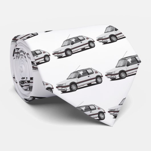 Mops 205 GTi weiß Krawatte (Gerollt)