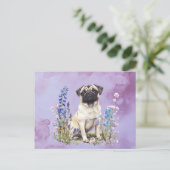 Mops 2 - Postkarte (Stehend Vorderseite)