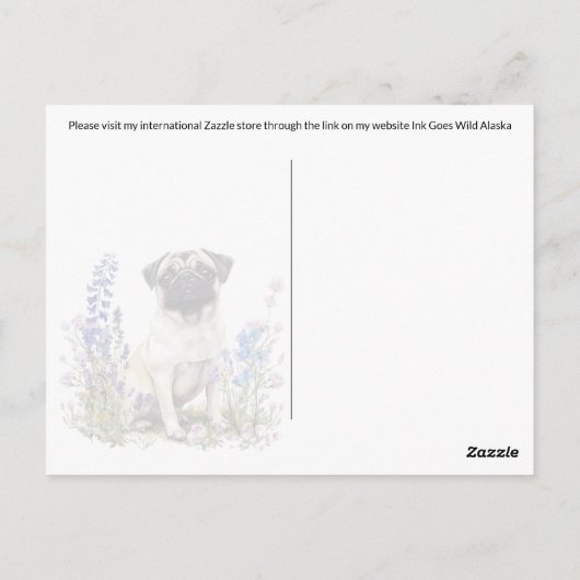 Mops 2 - Postkarte (Rückseite)