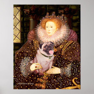 Mops 2 (Rehfell) - Königin Poster
