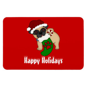 Mops #2 Weihnachts-Premium-Magnet Magnet