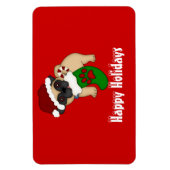 Mops #2 Weihnachts-Premium-Magnet Magnet (Vertikal)