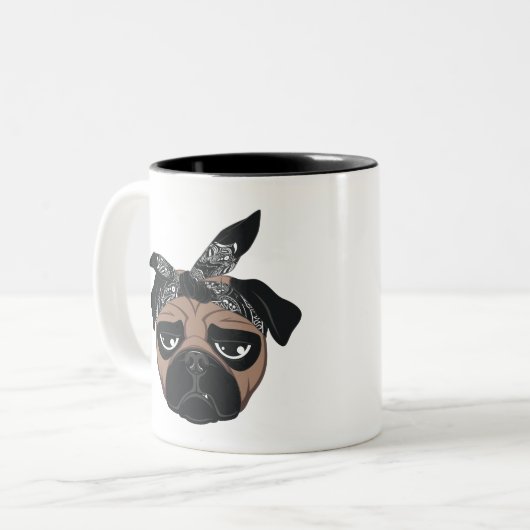 Mops 2pac zweifarbige tasse (Vorderseite Links)