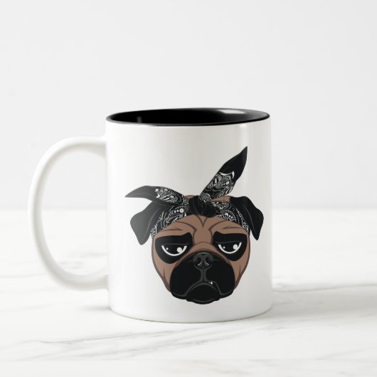 Mops 2pac zweifarbige tasse (Links)
