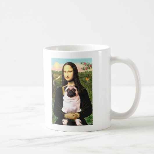 Mops 3 (fawn) - Mona Lisa Kaffeetasse (Rechts)