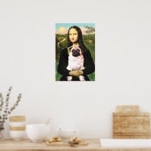 Mops 3 (fawn) - Mona Lisa Poster (Küche)
