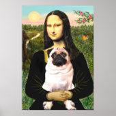 Mops 3 (fawn) - Mona Lisa Poster (Vorne)