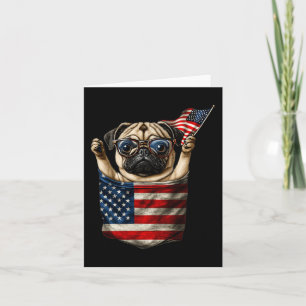Mops 4. Juli in der Tasche Amerika USA-Flagge Karte