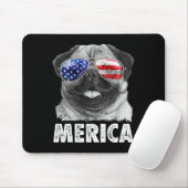 Mops 4. Juli Shirts Merica Männer Frauen US Amerik Mousepad (Mit Mouse)