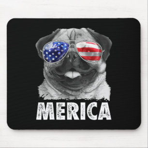 Mops 4. Juli Shirts Merica Männer Frauen US Amerik Mousepad